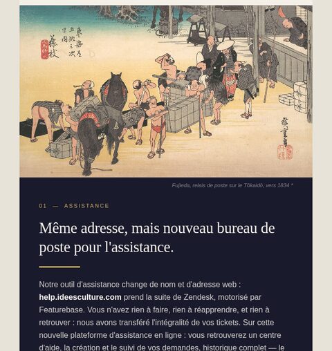 Aperçu — Même adresse, mais nouveau bureau de poste pour l'assistance