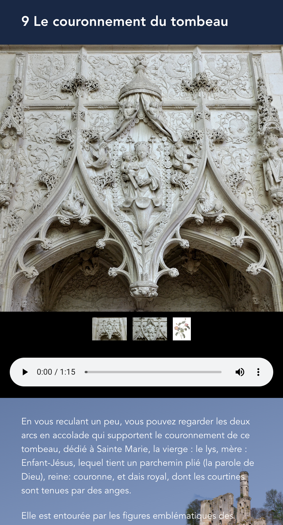 Fiche d'œuvre — image, audio narré, description.